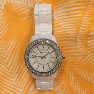 White fossil watch